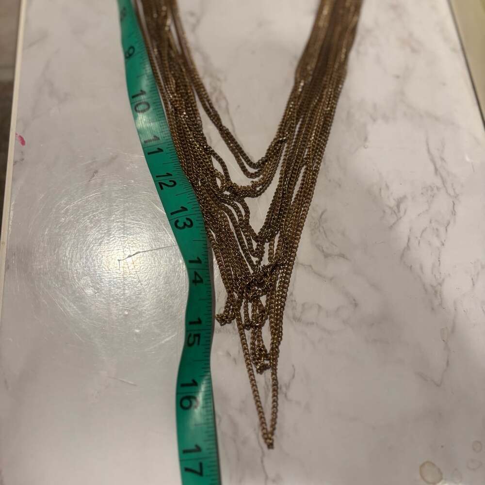 Francesca's Collections Gold Tone Graduated Strand Chain Waterfall Necklace - Picture 6 of 10